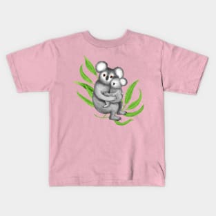 Cute Mommy Koala with Her Baby Kids T-Shirt